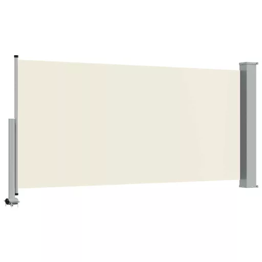 Krémszínű behúzható oldalsó terasz napellenző 120 x 300 cm