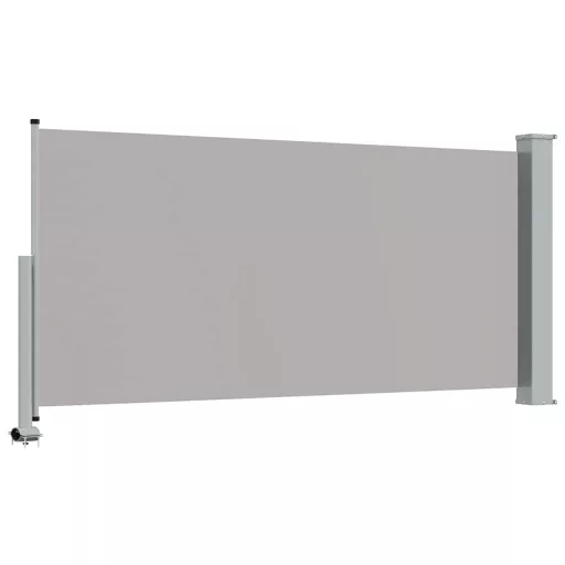 Szürke behúzható oldalsó terasz napellenző 120 x 300 cm