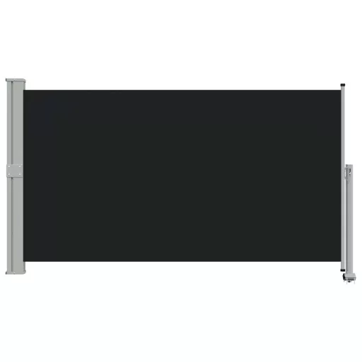 Fekete behúzható oldalsó terasz napellenző 140 x 300 cm