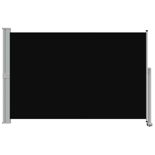 Fekete behúzható oldalsó terasz napellenző 160 x 300 cm