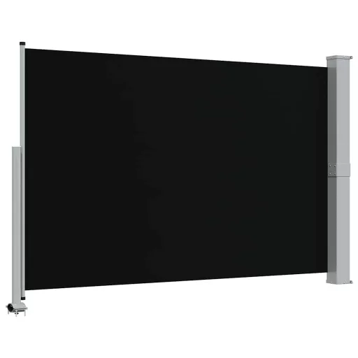 Fekete behúzható oldalsó terasz napellenző 160 x 300 cm