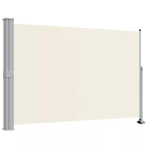 Krémszínű behúzható oldalsó terasz napellenző 160 x 300 cm