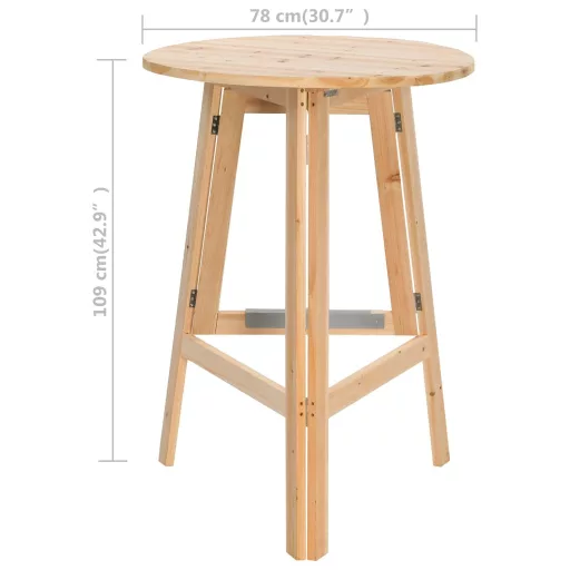 Összecsukható fenyőfa bárasztal 78 cm