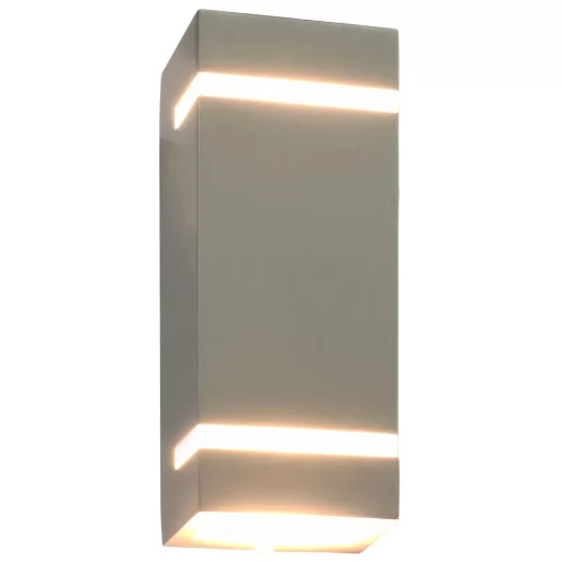 2 db ezüstszínű négyszögű kültéri fali lámpa 35 W