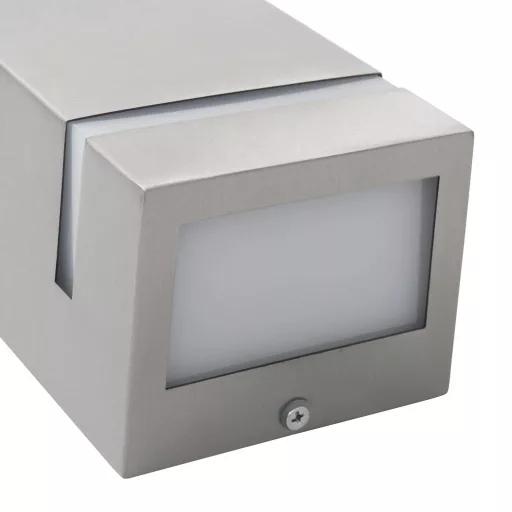 2 db ezüstszínű négyszögű kültéri fali lámpa 35 W