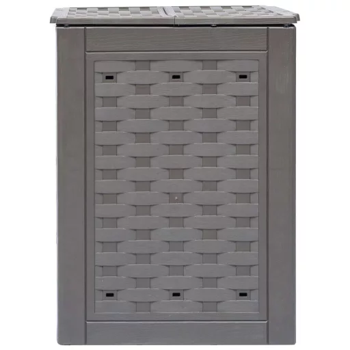 Barna műanyag rattan kerti komposztáló 60 x 60 x 83 cm 300 L