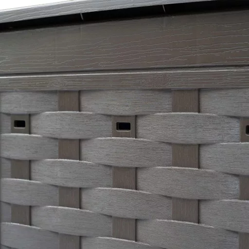 Barna műanyag rattan kerti komposztáló 60 x 60 x 83 cm 300 L