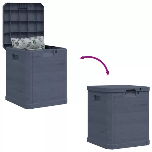 Antracitszürke kerti tárolóláda 90 L