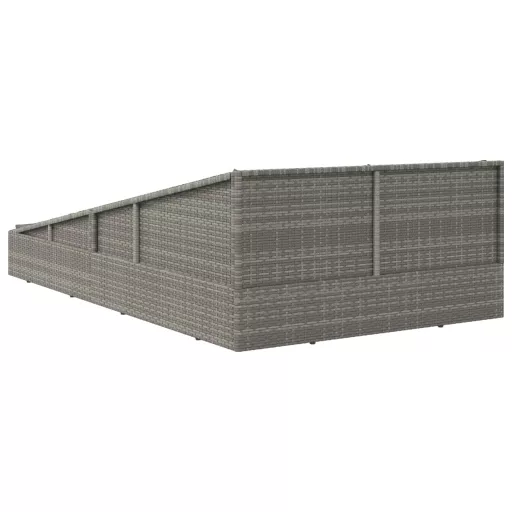 Szürke polyrattan kerti ágy 110x200 cm