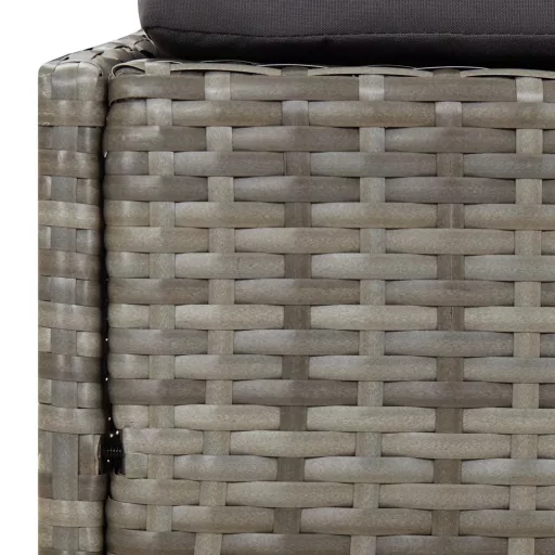 Szürke polyrattan kerti ágy 110x200 cm