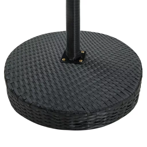 Fekete polyrattan kerti asztal 60,5 x 106 cm