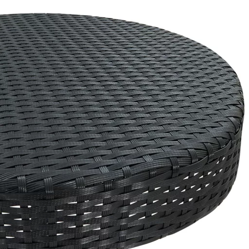 Fekete polyrattan kerti asztal 60,5 x 106 cm