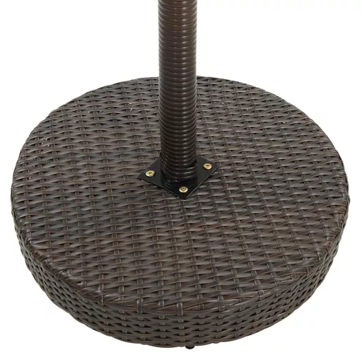 Barna polyrattan kerti asztal 75,5 x 106 cm