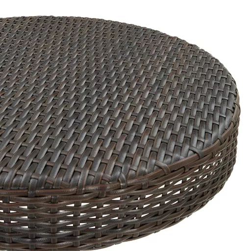 Barna polyrattan kerti asztal 75,5 x 106 cm