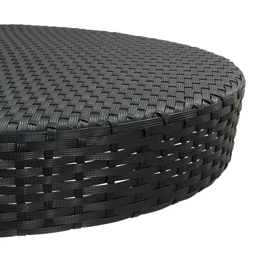 Fekete polyrattan kerti asztal 75,5 x 106 cm