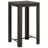Barna polyrattan kerti bárasztal 60,5 x 60,5 x 110,5 cm