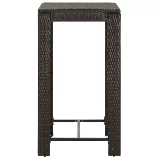 Barna polyrattan kerti bárasztal 60,5 x 60,5 x 110,5 cm