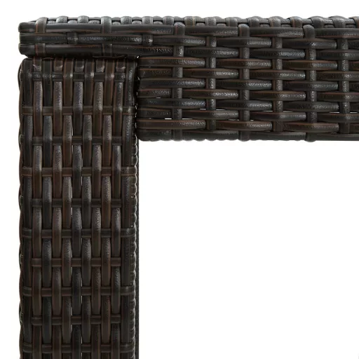 Barna polyrattan kerti bárasztal 60,5 x 60,5 x 110,5 cm