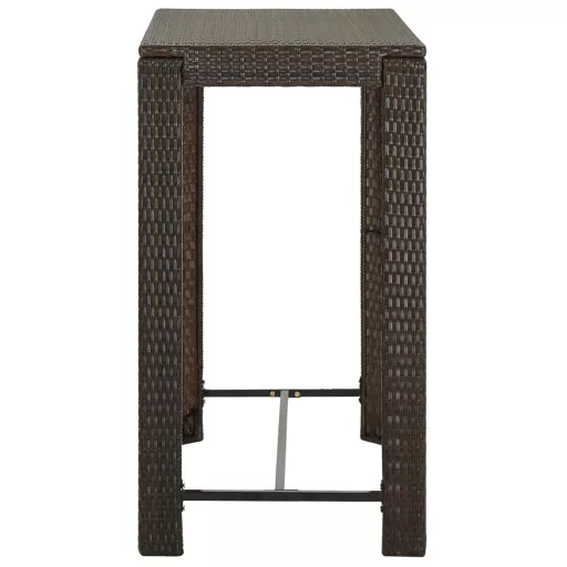 Barna polyrattan kerti bárasztal 100 x 60,5 x 110,5 cm