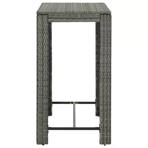 Szürke polyrattan kerti bárasztal 100 x 60,5 x 110,5 cm
