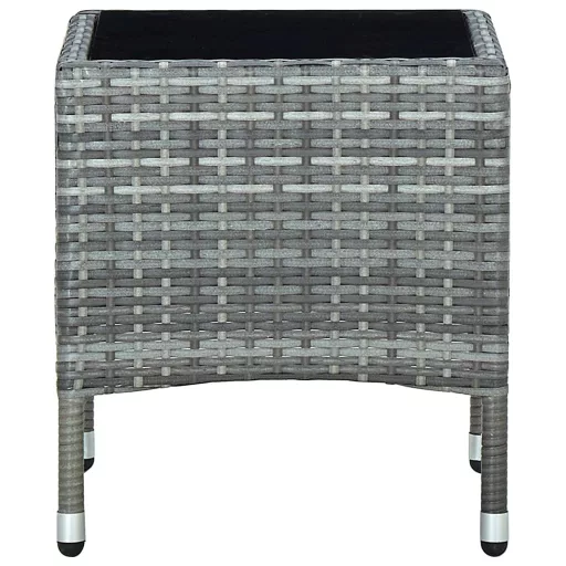Szürke polyrattan kerti asztal 40 x 40 x 45 cm