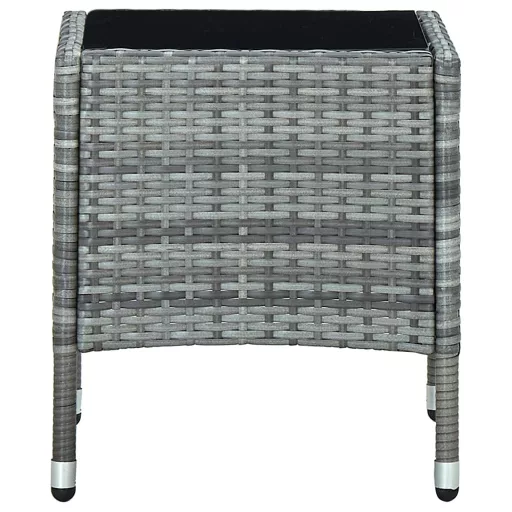 Szürke polyrattan kerti asztal 40 x 40 x 45 cm