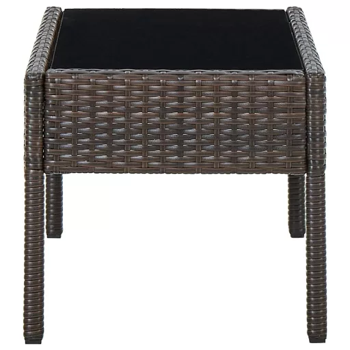 Barna polyrattan kerti asztal 75 x 40 x 37 cm