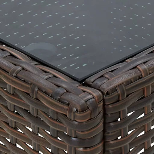 Barna polyrattan kerti asztal 75 x 40 x 37 cm