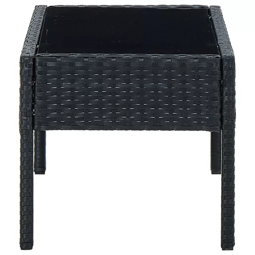 Fekete polyrattan kerti asztal 75 x 40 x 37 cm