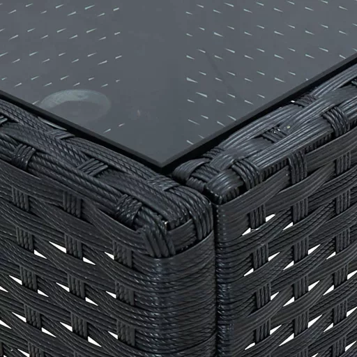Fekete polyrattan kerti asztal 75 x 40 x 37 cm