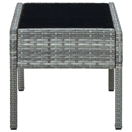 Szürke polyrattan kerti asztal 75 x 40 x 37 cm