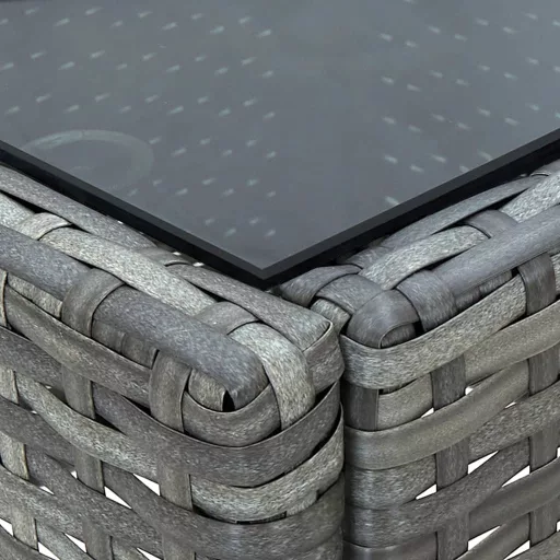 Szürke polyrattan kerti asztal 75 x 40 x 37 cm