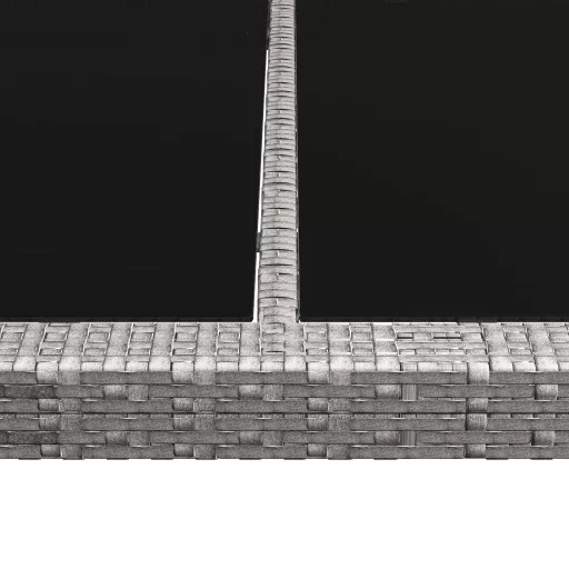 Szürke polyrattan kültéri étkezőasztal 200 x 150 x 74 cm
