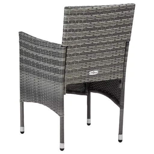 2 db szürke kerti polyrattan étkezőszék