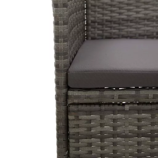 2 db szürke kerti polyrattan étkezőszék