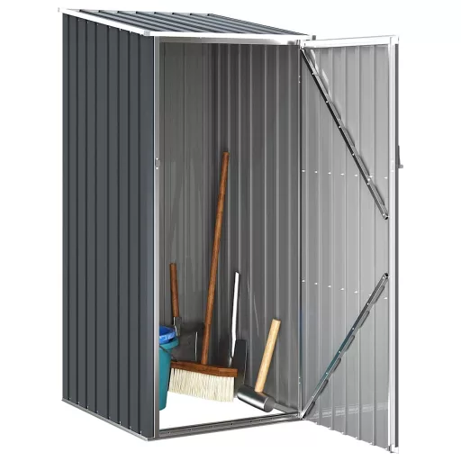 Antracitszürke horganyzott acél kerti fészer 87 x 98 x 159 cm