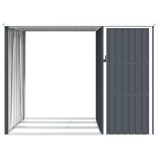 Antracitszürke horganyzott acél kerti tűzifatároló 245x98x159cm