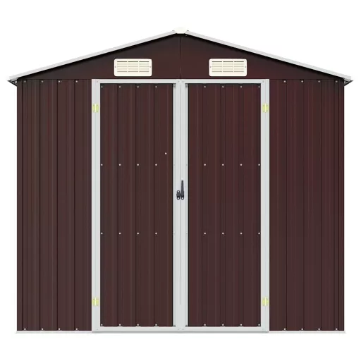 Barna horganyzott acél kerti fészer 205 x 129 x 183 cm