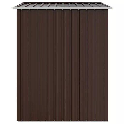 Barna horganyzott acél kerti fészer 205 x 129 x 183 cm