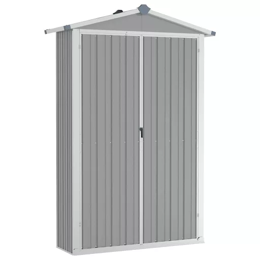 Szürke horganyzott acél kerti fészer 116x45x175 cm