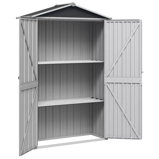 Antracitszürke horganyzott acél kerti fészer 116x45x175 cm