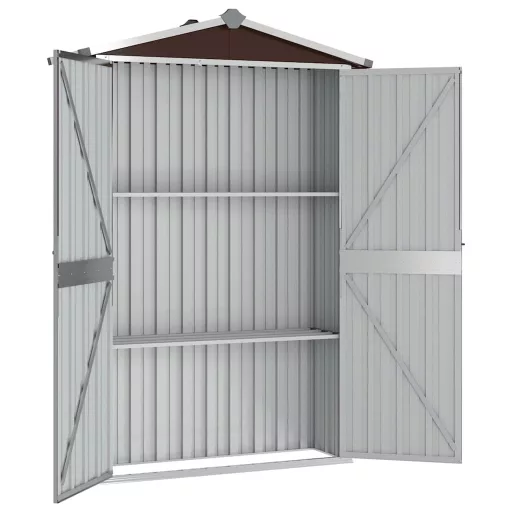 Barna horganyzott acél kerti fészer 116x45x175 cm