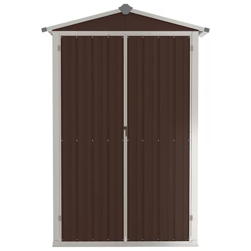 Barna horganyzott acél kerti fészer 116x45x175 cm