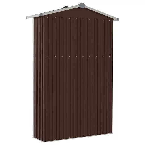 Barna horganyzott acél kerti fészer 116x45x175 cm