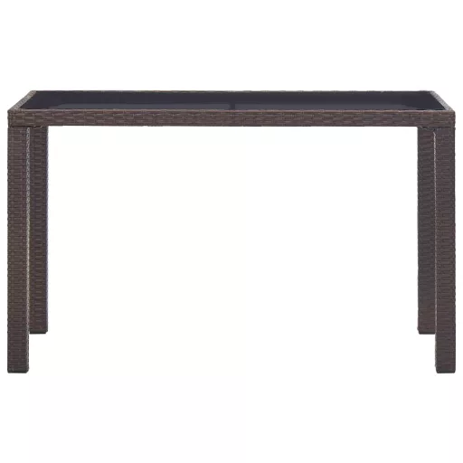 Barna polyrattan kerti asztal 123 x 60 x 74 cm