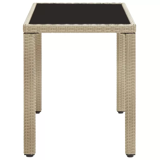 Bézs polyrattan kerti asztal 123 x 60 x 74 cm