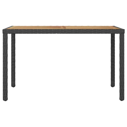 Fekete és barna tömör akácfa kerti asztal 123 x 60 x 74 cm