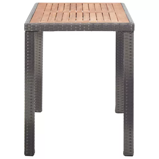 Antracitszürke és barna akácfa kerti asztal 123 x 60 x 74 cm