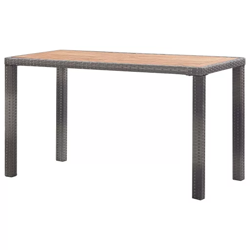 Antracitszürke és barna akácfa kerti asztal 123 x 60 x 74 cm