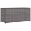 Szürke polyrattan kerti tárolóláda 120 x 50 x 60 cm